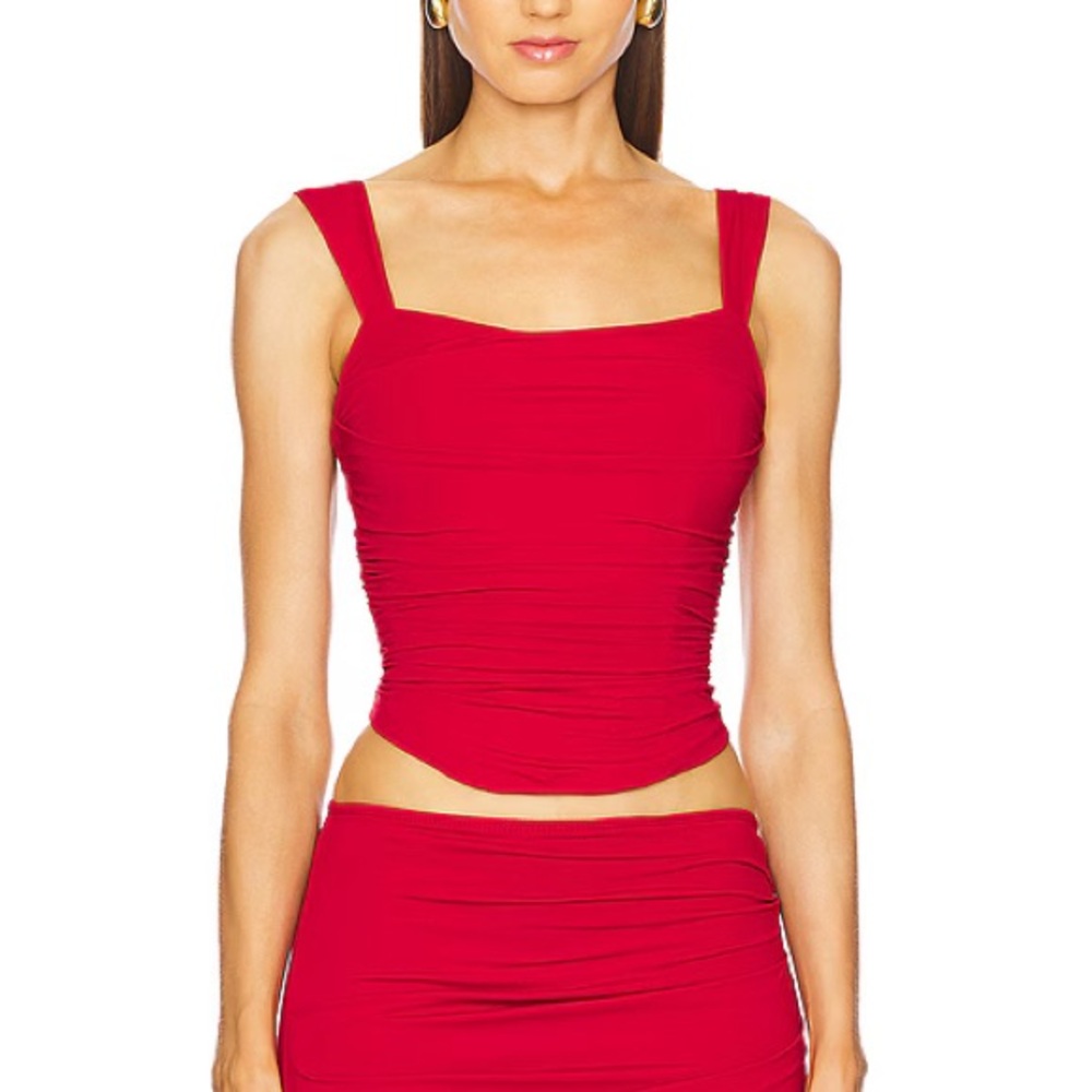 Red Tank Ruched Top Corset